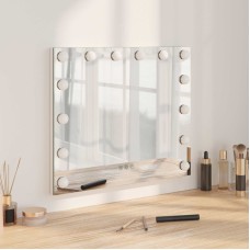 Led smink tükör fehér 50 x 10 x 44 cm üveg és acél