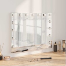 Led smink tükör fehér 58 x 10 x 47 cm üveg és acél