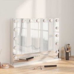 Led smink tükör fehér 58 x 10 x 47 cm üveg és acél