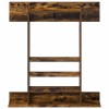 Biliárd dákó állvány szerelt fa 93 x 12 x 103 cm füstös tölgy