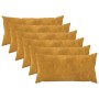 Párna huzat 6 pcs heerlen sárga 40 x 80 cm mikroszálas plüss