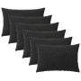 Párna huzat 6 pcs heerlen fekete 50 x 75 cm bársony