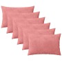 Párna huzat 6 pcs heerlen rózsaszín 50 x 80 cm bársony