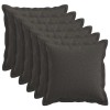 Párna huzat 6 pcs houten sötétszürke 30 x 30 cm műlenszövet