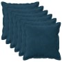 Párna huzat 6 pcs houten kék 30 x 30 cm bársony