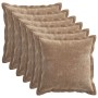 Párna huzat 6 pcs houten barna 30 x 30 cm chenille szövet
