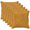 Párna huzat 6 pcs houten sárga 30 x 30 cm mikroszálas plüss