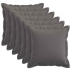 Párna huzat 6 pcs houten világosszürke 35 x 35 cm műlenszövet