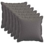 Párna huzat 6 pcs houten világosszürke 35 x 35 cm műlenszövet