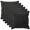 Párna huzat 6 pcs houten fekete 35 x 35 cm bársony