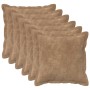 Párna huzat 6 pcs houten tópszínű 35 x 35 cm mikroszálas plüss