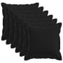 Párna huzat 6 pcs houten fekete 40 x 40 cm műlenszövet