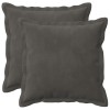 Párna huzat 2 pcs houten sötétszürke 40 x 40 cm bársony