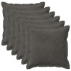 Párna huzat 6 pcs houten sötétszürke 40 x 40 cm bársony