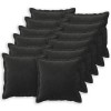 Párna huzat 12 pcs houten fekete 40 x 40 cm bársony