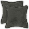 Párna huzat 2 pcs houten sötétszürke 40 x 40 cm bouclé