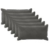 Párna huzat 6 pcs houten sötétszürke 40 x 70 cm bársony