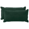 Párna huzat 2 pcs houten sötétzöld 40 x 70 cm bársony