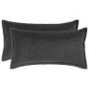 Párna huzat 2 pcs houten sötétszürke 40 x 70 cm bouclé