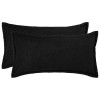 Párna huzat 2 pcs houten fekete 40 x 70 cm bouclé