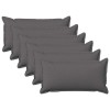 Párna huzat 6 pcs houten világosszürke 40 x 80 cm műlenszövet