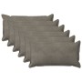 Párna huzat 6 pcs houten világosszürke 40 x 80 cm bársony
