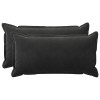 Párna huzat 2 pcs houten fekete 40 x 80 cm bársony