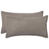 Párna huzat 2 db houten világosszürke 40 x 80 cm bouclé