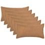 Párna huzat 6 pcs houten bézs 40 x 80 cm bouclé