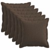 Párna huzat 6 pcs houten tópszínű 45 x 45 cm műlenszövet