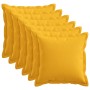 Párna huzat 6 pcs houten világos sárga 45 x 45 cm műlenszövet