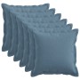 Párna huzat 6 pcs houten farmerkék 45 x 45 cm műlenszövet