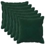 Párna huzat 6 pcs houten sötétzöld 45 x 45 cm bársony