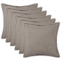 Párna huzat 6 pcs houten világosszürke 45 x 45 cm bouclé