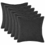 Párna huzat 6 pcs houten sötétszürke 45 x 45 cm bouclé