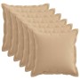 Párna huzat 6 pcs houten krémszínű 50 x 50 cm műlenszövet