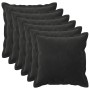 Párna huzat 6 pcs houten fekete 50 x 50 cm bársony