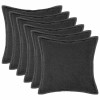 Párna huzat 6 pcs houten sötétszürke 50 x 50 cm bouclé