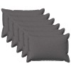 Párna huzat 6 pcs houten világosszürke 50 x 75 cm műlenszövet