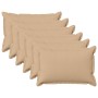 Párna huzat 6 pcs houten krémszínű 50 x 75 cm műlenszövet