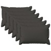 Párna huzat 6 pcs houten sötétszürke 50 x 80 cm műlenszövet
