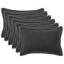 Párna huzat 6 pcs houten sötétszürke 50 x 80 cm bouclé