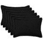 Párna huzat 6 pcs houten fekete 50 x 80 cm bouclé