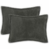 Párna huzat 2 pcs houten sötétszürke 50 x 80 cm bouclé