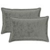Párna huzat 2 pcs houten sötétszürke 50 x 80 cm flanell