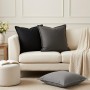 Párna huzat 6 pcs houten világosszürke 60 x 60 cm műlenszövet