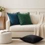 Párna huzat 6 pcs houten fekete 60 x 60 cm bársony