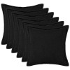Párna huzat 6 pcs houten fekete 55 x 55 cm bouclé