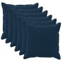 Párna huzat 6 pcs houten kék 55 x 55 cm mikroszálas plüss