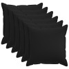 Párna huzat 6 pcs houten fekete 60 x 60 cm műlenszövet